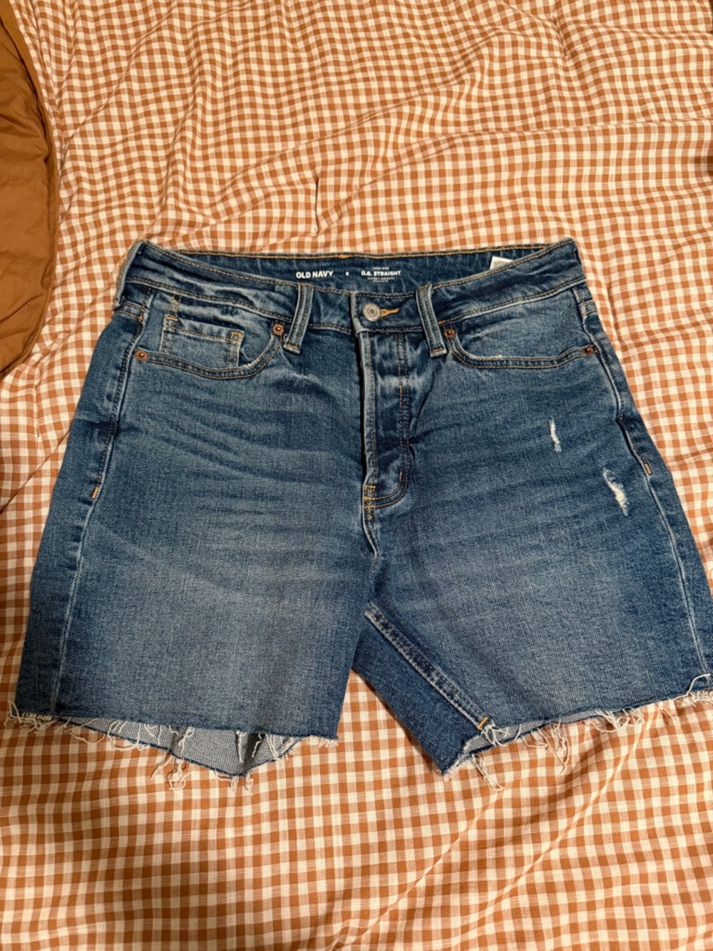 Old Navy Dark Blue Denim Frayed Hem Shorts